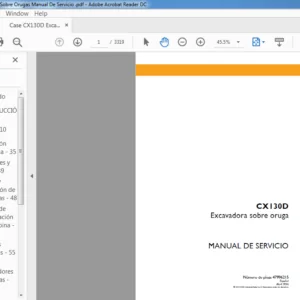 Case CX130D Excavadora Sobre Orugas Manual De Servicio  - PDF DOWNLOAD