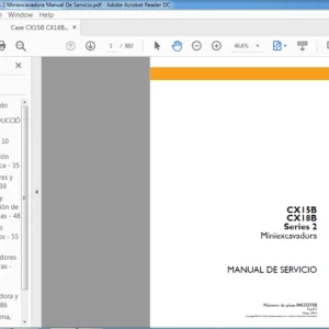 Case CX15B CX18B Series 2 Miniexcavadora Manual De Servicio - PDF DOWNLOAD
