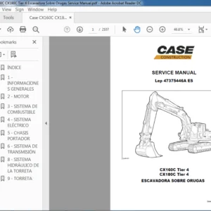 Case CX160C CX180C Tier 4 Escavadora Sobre Orugas Service Manual - PDF DOWNLOAD