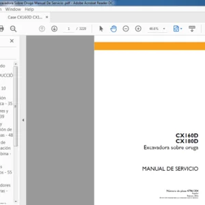 Case CX160D CX180D Excavadora Sobre Oruga Manual De Servicio  - PDF DOWNLOAD