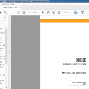 Case CX160D CX180D Excavadora Sobre Orugas Manual De Servicio - PDF DOWNLOAD