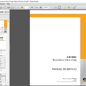 Case CX180C Excavadora Sobre Orugas Manual De Servicio  - PDF DOWNLOAD