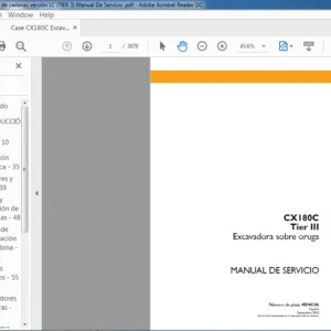 Case CX180C Excavadora de cadenas versión LC TIER 3 Manual De Servicio  - PDF DOWNLOAD