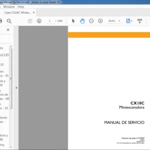 Case CX18C Miniexcavadora Manual De Servicio  - PDF DOWNLOAD