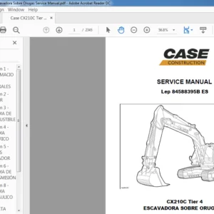 Case CX210C Tier 4 Escavadora Sobre Orugas Service Manual - PDF DOWNLOAD