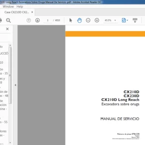 Case CX210D CX230D CX210D Long Reach Excavadora Sobre Oruga Manual De Servicio - PDF DOWNLOAD