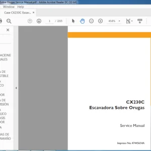 Case CX230C Escavadora Sobre Orugas Service Manual - PDF DOWNLOAD
