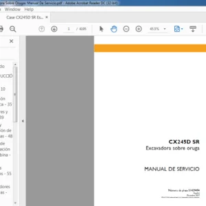 Case CX245D SR Escavadora Sobre Orugas Manual De Servicio - PDF DOWNLOAD