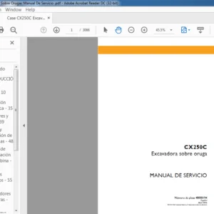 Case CX250C Excavadora Sobre Orugas Manual De Servicio - PDF DOWNLOAD