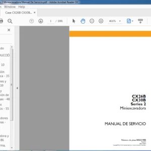 Case CX26B CX30B Series 2 Miniexcavadora Manual De Servicio  - PDF DOWNLOAD