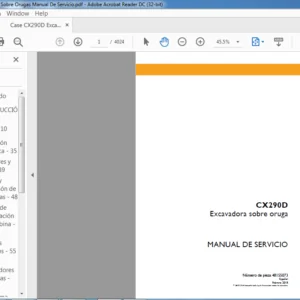 Case CX290D Excavadora Sobre Orugas Manual De Servicio - PDF DOWNLOAD