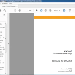 Case CX300C Excavadora Sobre Orugas Manual De Servicio - PDF DOWNLOAD