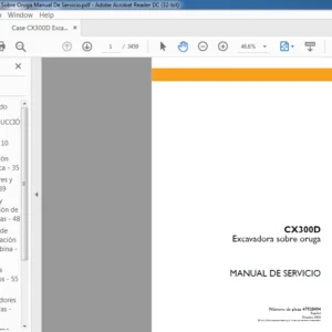 Case CX300D Excavadora Sobre Oruga Manual De Servicio 47928494 - PDF DOWNLOAD