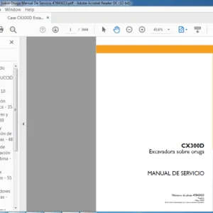 Case CX300D Excavadora Sobre Oruga Manual De Servicio 47843023 - PDF DOWNLOAD