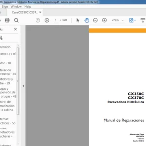 Case CX350C CX370C Excavadora Hidráulica Manual De Reparaciones - PDF DOWNLOAD