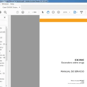 Case CX350C Excavadora Sobre Orugas Manual De Servicio - PDF DOWNLOAD