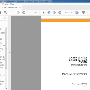 Case CX45B CX50B Series 2 CX55B Miniexcavadora Manual De Servicio  - PDF DOWNLOAD