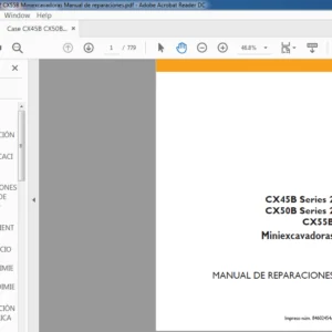 Case CX45B CX50B Series 2 CX55B Miniexcavadoras Manual de reparaciones - PDF DOWNLOAD