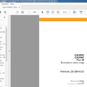 Case CX490C CX500C Tier III Excavadora Sobre Orugas Manual De Servicio - PDF DOWNLOAD