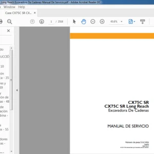 Case CX75C SR CX75C SR Long Reach Escavadora De Cadenas Manual De Servicio - PDF DOWNLOAD