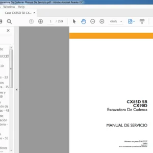 Case CX85D SR CX90D Escavadora De Cadenas Manual De Servicio - PDF DOWNLOAD