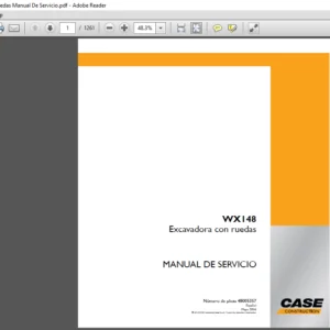 Case WX148 Excavadora Con ruedas Manual De Servicio - PDF DOWNLOAD