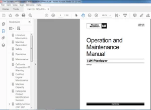Cat 72H PIPELAYER Operation and Maintenance Manual - PDF DOWNLOAD