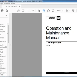 Cat 72H PIPELAYER Operation and Maintenance Manual - PDF DOWNLOAD