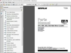 Caterpillar 216 226 232 242 Skid Steer Loader Parts Manual - PDF DOWNLOAD