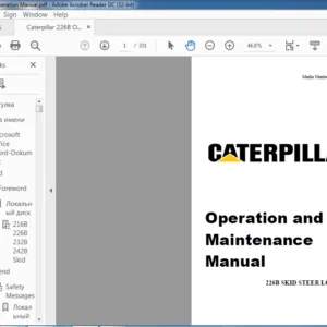 Caterpillar 226B Skid Steer Loader Operation & Maintenance Manual - PDF DOWNLOAD