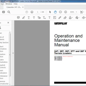 Caterpillar 247, 257, 267, 277 and 287 MultiTerrain Loaders Opertions & Maintenance Manual - PDF DOWNLOAD