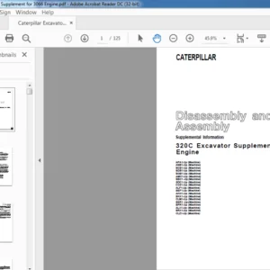 Caterpillar 320C Excavator Supplement for 3066 Engine Disassembly & Assembly Manual - PDF DOWNLOAD