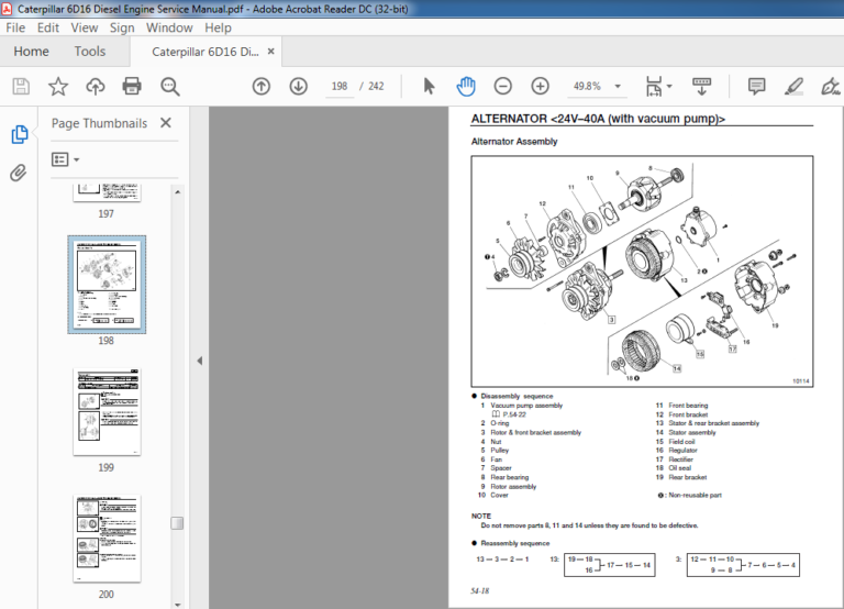 Caterpillar 6D16 Diesel Engine Service Manual - PDF DOWNLOAD ...