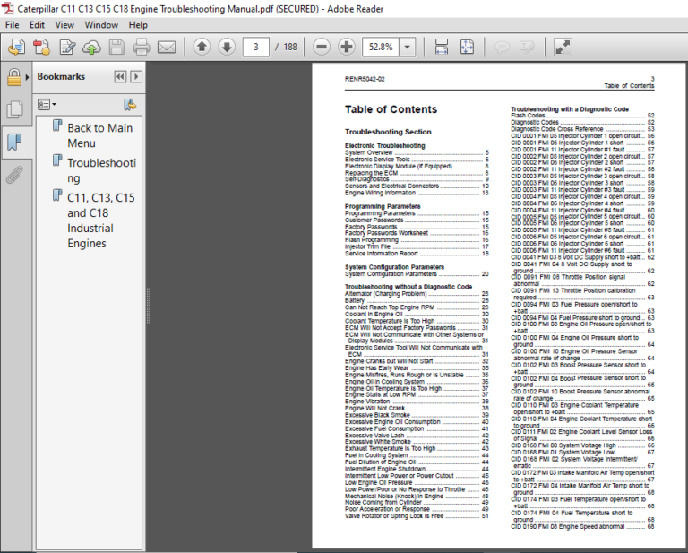 Caterpillar C11 C13 C15 C18 Engine Troubleshooting Manual - PDF ...