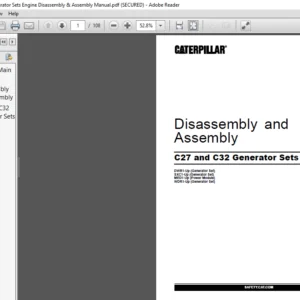Caterpillar C27 c32 Generator Sets Engine Disassembly & Assembly Manual - PDF DOWNLOAD
