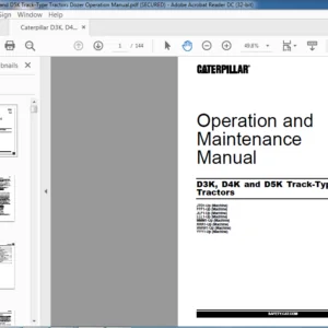 Caterpillar D3K, D4K and D5K Track-Type Tractors Dozer Operation & Maintenance Manual - PDF DOWNLOAD