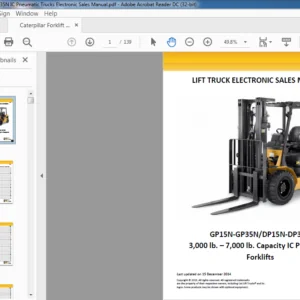Caterpillar Forklifts GP15N-GP35NDP15N-DP35N Electronic Sales Manual - PDF DOWNLOAD