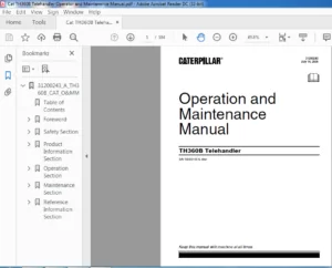 Caterpillar TH360B Telehandler Operator and Maintenance Manual - PDF DOWNLOAD
