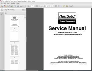 Cub Cadet 2000 Series Service Repair Manual - PDF DOWNLOAD