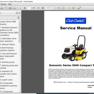 Cub Cadet 5000 Series Compact Tractor Service Repair Manual - PDF DOWNLOAD