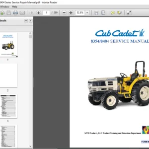 Cub Cadet 8354 8404 Series Service Repair Manual - PDF DOWNLOAD