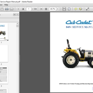 Cub Cadet 8454 Series Service Repair Manual - PDF DOWNLOAD