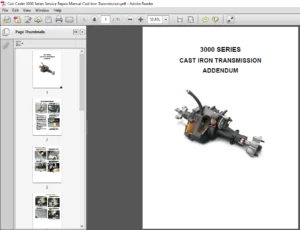 Cub Cadet Cast Iron Transmission 3000 Series Service Repair Manual - PDF DOWNLOAD