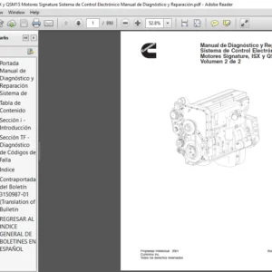Cummins ISX y QSM15 Motores Signature Sistema de Control Electrónico Manual de Diagnóstico y Reparacion - PDF DOWNLOAD