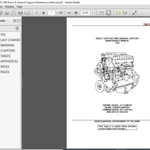 Cummins NTC 400 Direct & General Support Maintenance Manual - PDF DOWNLOAD