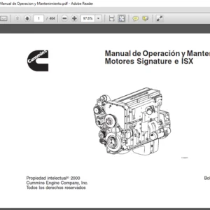 Cummins e ISX Motores Signature Manual de Operacion y Mantenimiento - PDF DOWNLOAD