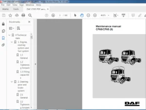 DAF CF65 Truck Maintenance Manual - PDF DOWNLOAD