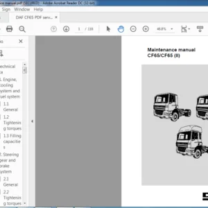DAF CF65 Truck Maintenance Manual - PDF DOWNLOAD