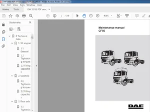 DAF CF85 Truck Maintenance Manual - PDF DOWNLOAD