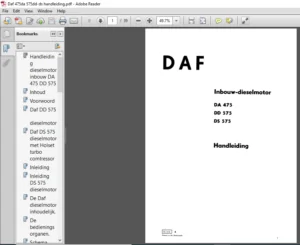 DAF DA475 DD575 DS 575 Handleiding Inbouw-Dieselmotor - PDF DOWNLOAD